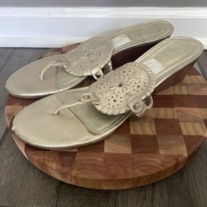 Jack Rogers Gold Mini Wedge